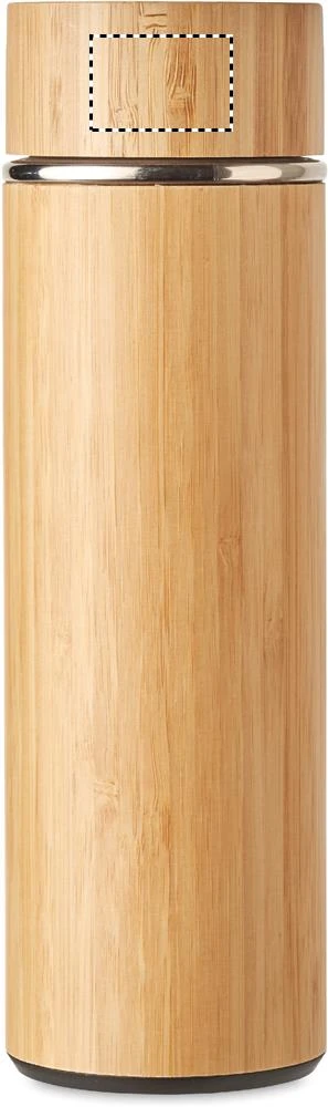 Termoska 480ml – barva dřeva – tlačová plocha – LID FRONT