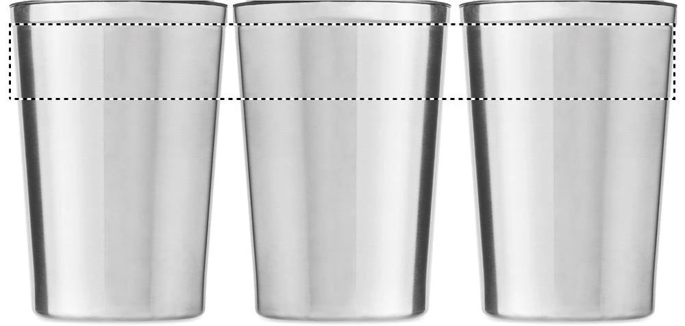 Dvojstenný pohárik 350ml – matná stříbrná – tlačová plocha – 360 LASER