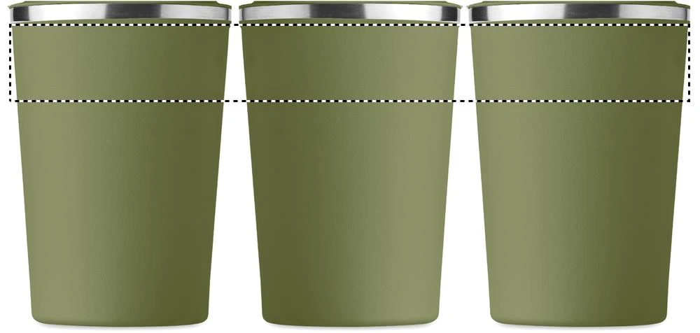 Dvojstenný pohárik 350ml – tmavě zelená – tlačová plocha – 360 LASER