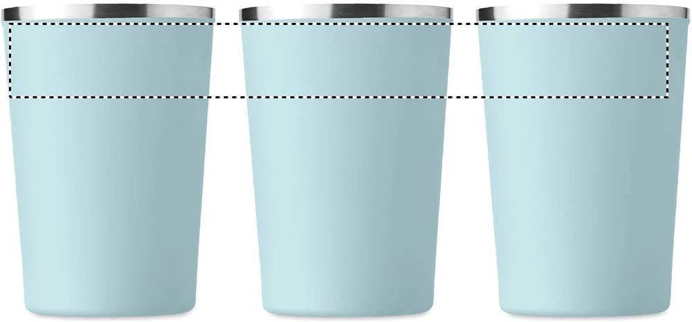 Dvojstenný pohárik 350ml – dětská modrá – tlačová plocha – 360 LASER