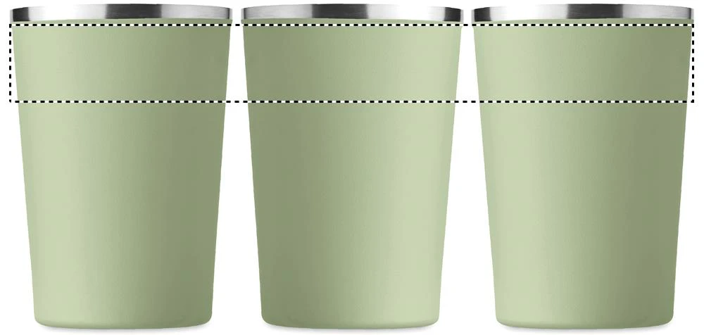 Dvojstenný pohárik 350ml – mátově zelená – tlačová plocha – 360 LASER
