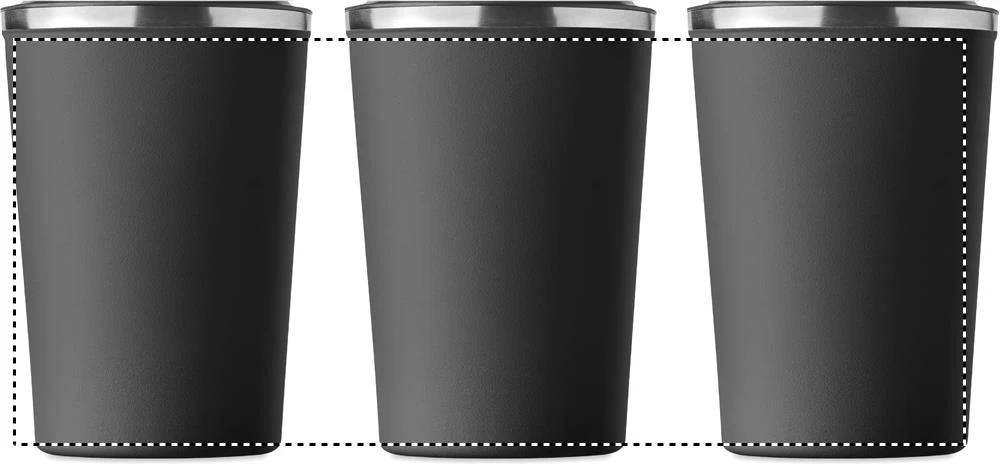 Dvojstenný pohárik 350ml – černá – tlačová plocha – Dookola 360° – digitálna tlač