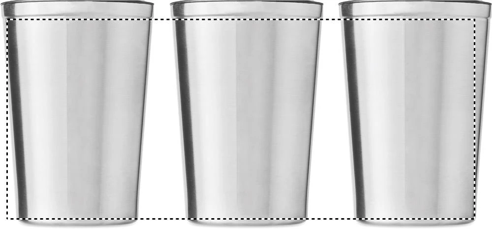 Dvojstenný pohárik 350ml – matná stříbrná – tlačová plocha – Dookola 360° – digitálna tlač