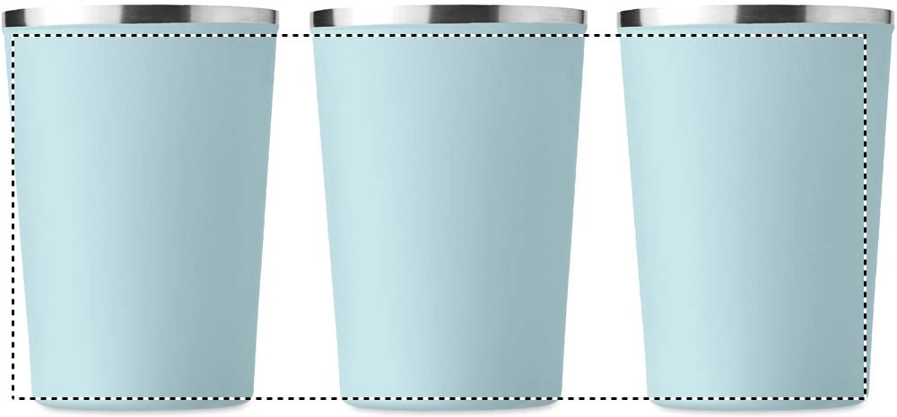 Dvojstenný pohárik 350ml – dětská modrá – tlačová plocha – Dookola 360° – digitálna tlač