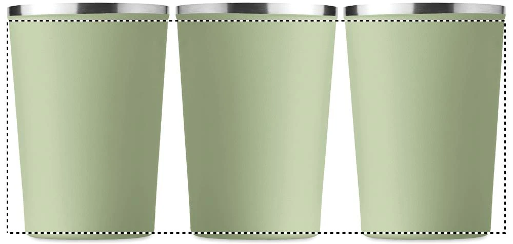 Dvojstenný pohárik 350ml – mátově zelená – tlačová plocha – Dookola 360° – digitálna tlač