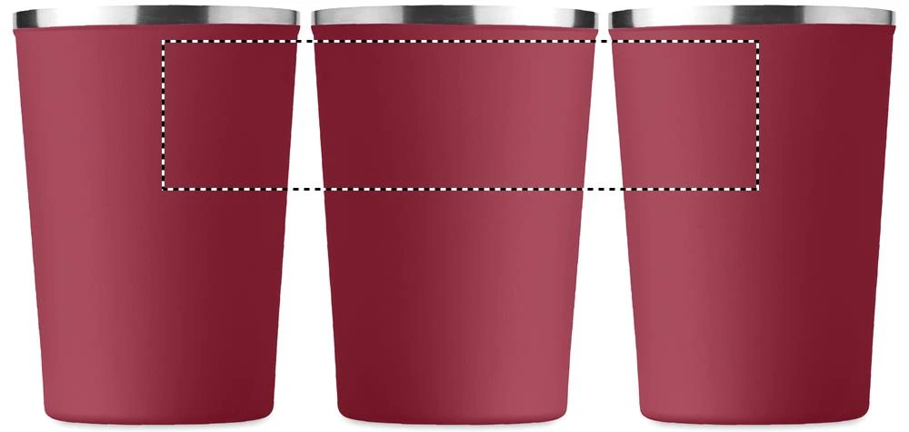 Dvojstenný pohárik 350ml – vínová – tlačová plocha – Dookola (rotačná sieťotlač)