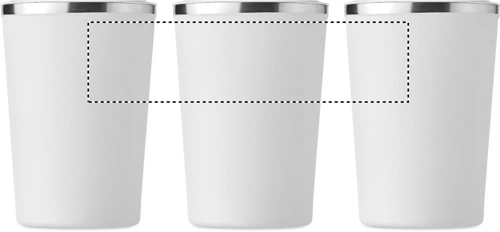 Dvojstenný pohárik 350ml – bílá – tlačová plocha – Dookola (rotačná sieťotlač)