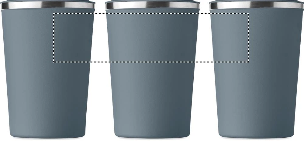 Dvojstenný pohárik 350ml – petrolejová – tlačová plocha – Dookola (rotačná sieťotlač)