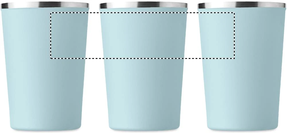 Dvojstenný pohárik 350ml – dětská modrá – tlačová plocha – Dookola (rotačná sieťotlač)
