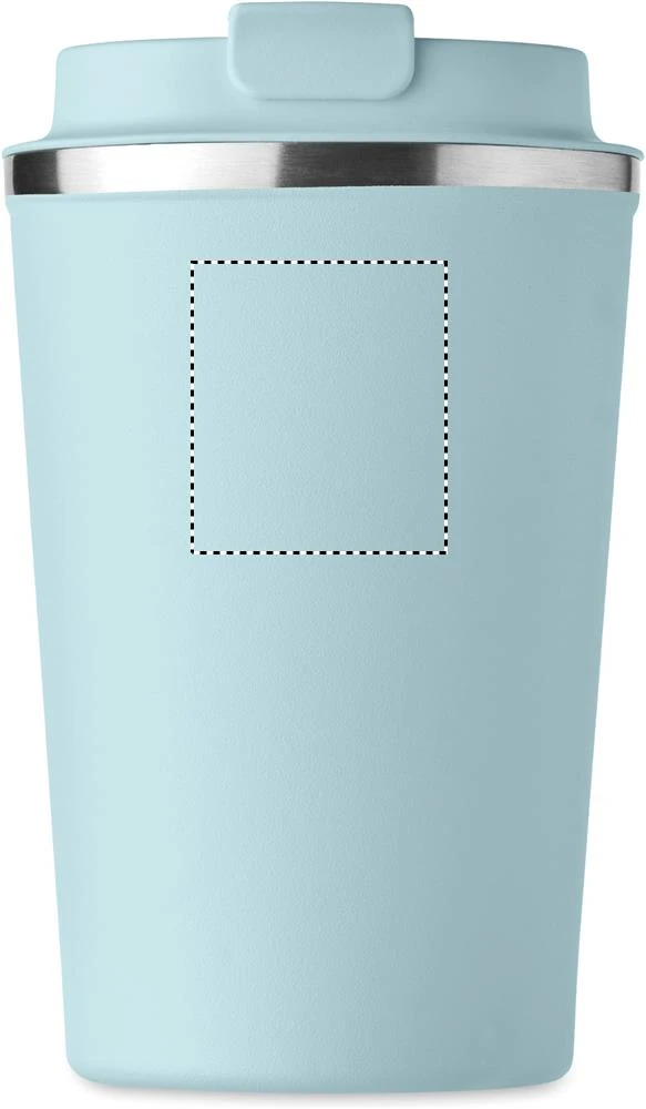Dvojstenný pohárik 350ml – dětská modrá – tlačová plocha – Predná strana hore
