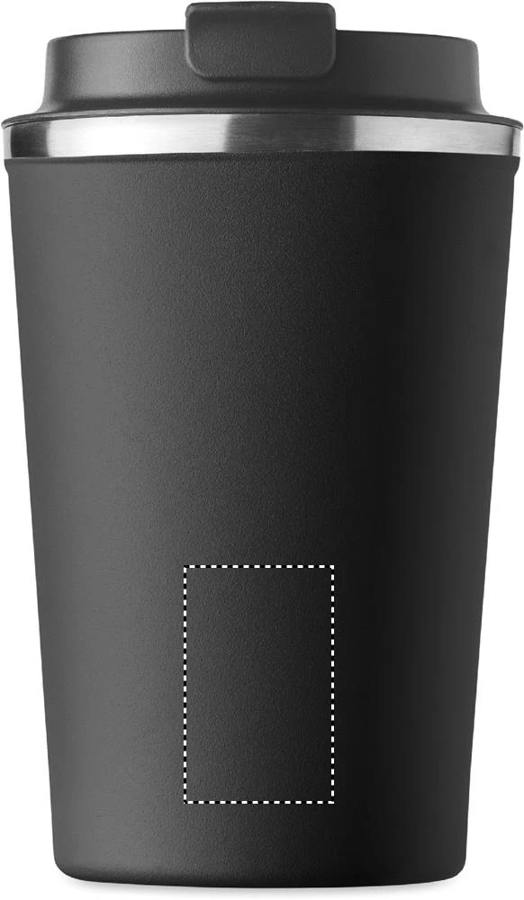 Dvojstenný pohárik 350ml – černá – tlačová plocha – Predná strana dole