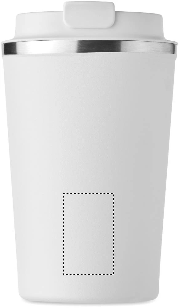 Dvojstenný pohárik 350ml – bílá – tlačová plocha – Predná strana dole