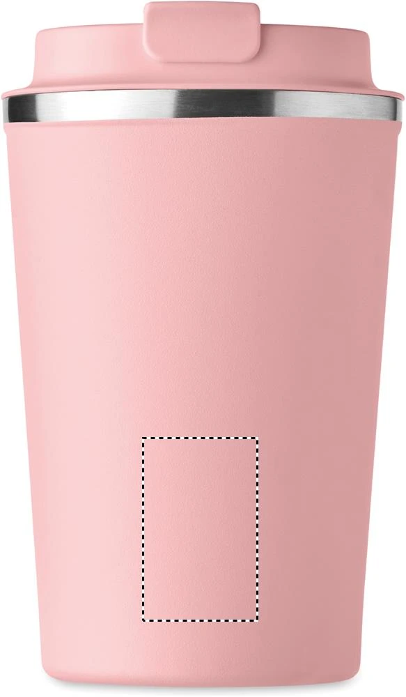 Dvojstenný pohárik 350ml – dětská růžová – tlačová plocha – Predná strana dole