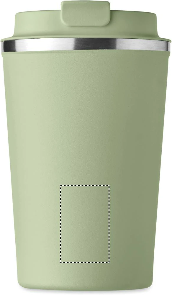 Dvojstenný pohárik 350ml – mátově zelená – tlačová plocha – Predná strana dole