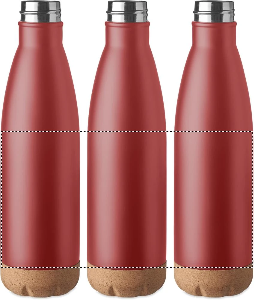Fľaška s dvojitou stenou 600ml – vínová – tlačová plocha – Dookola 360°