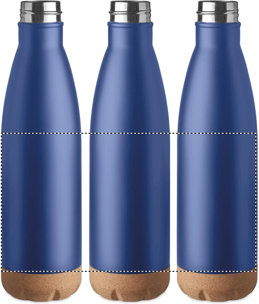 Fľaška s dvojitou stenou 600ml – modrá – tlačová plocha – Dookola 360°
