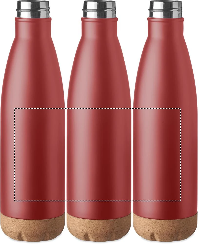 Fľaška s dvojitou stenou 600ml – vínová – tlačová plocha – Dookola (rotačná sieťotlač)