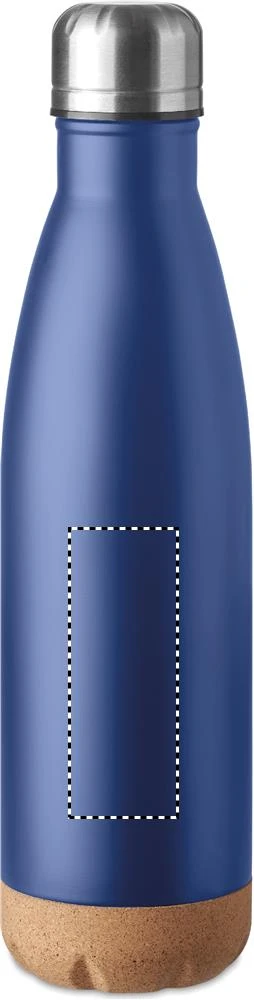 Fľaška s dvojitou stenou 600ml – modrá – tlačová plocha – Predná strana