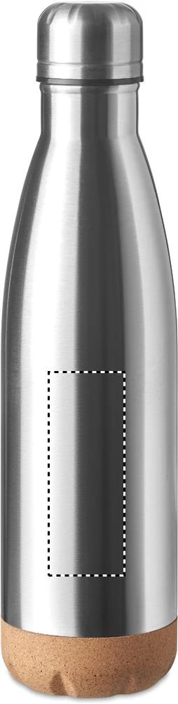Fľaška s dvojitou stenou 600ml – matná stříbrná – tlačová plocha – Predná strana