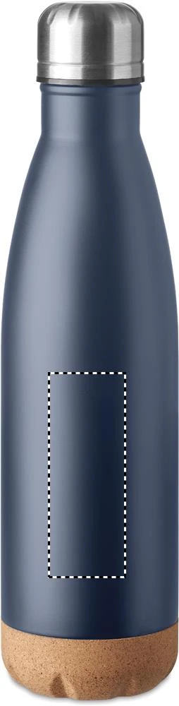 Fľaška s dvojitou stenou 600ml – francouzská námořnická modř – tlačová plocha – Predná strana