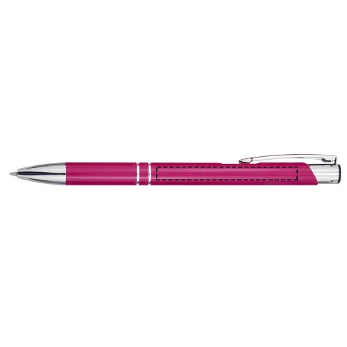 Guľôčkové pero Moneta – magenta – tlačová plocha – Viečko