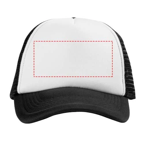 Čiapka Trucker, 5 panelov – tlačová plocha – Predná strana