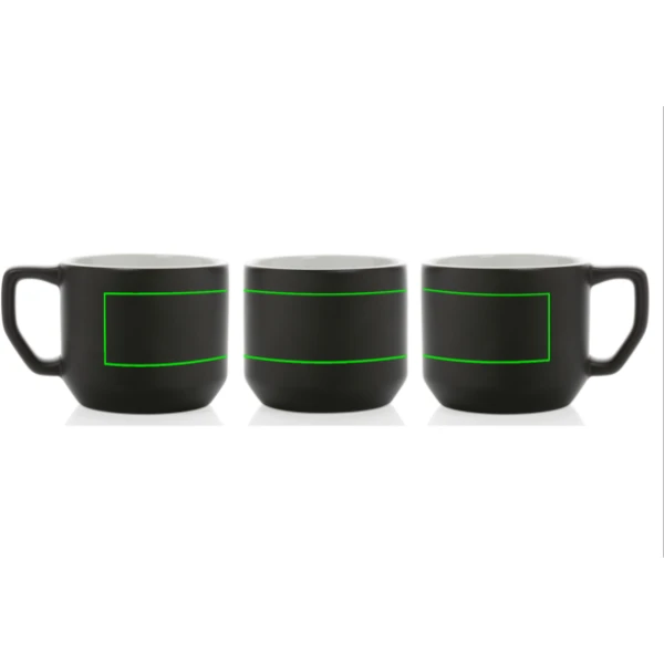 Moderný keramický hrnček 350ml - XD Collection – čierna – tlačová plocha – Predmet