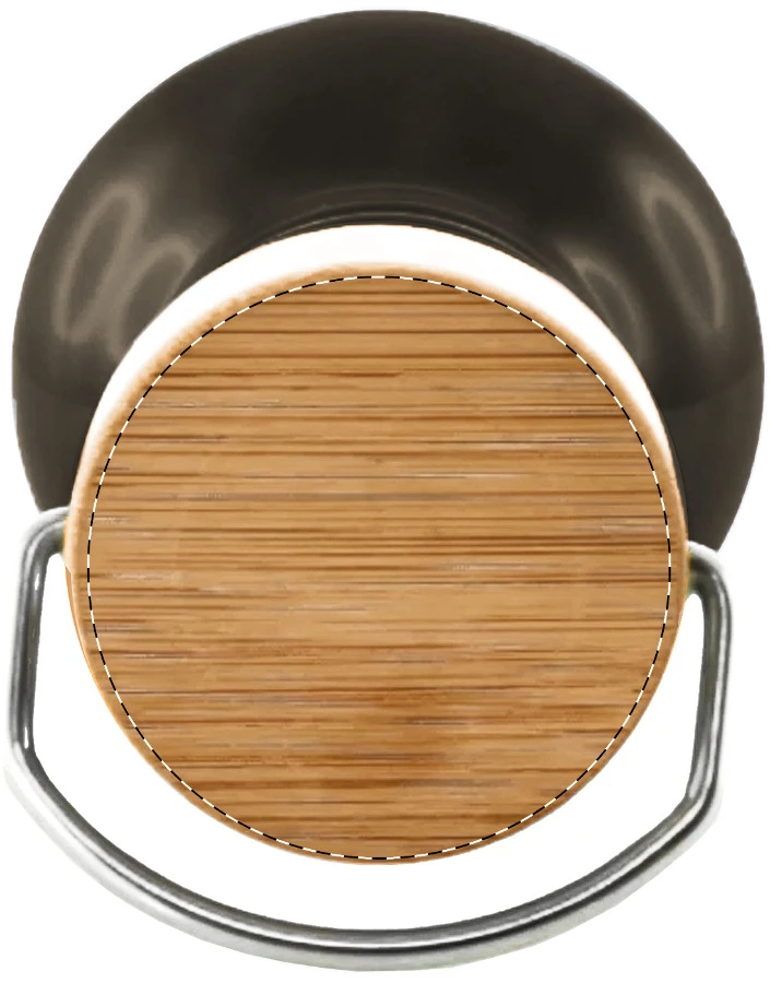 Trilloo tritanová flaša – dark grey – tlačová plocha – Bambusová časť