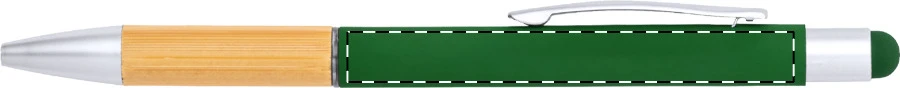 Borbox dotykové guličkové pero – dark green – tlačová plocha – Pod klipom - pre praváka