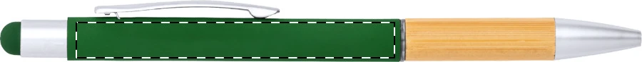 Borbox dotykové guličkové pero – dark green – tlačová plocha – Pod klipom - pre ľaváka