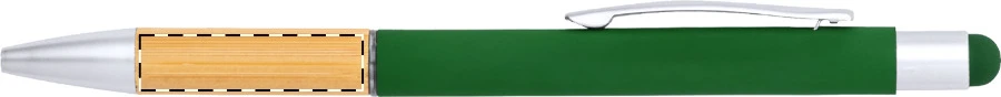 Borbox dotykové guličkové pero – dark green – tlačová plocha – Na telo - pre praváka