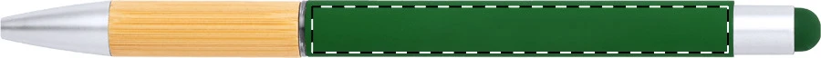 Borbox dotykové guličkové pero – dark green – tlačová plocha – Pod klipom - opačná strana