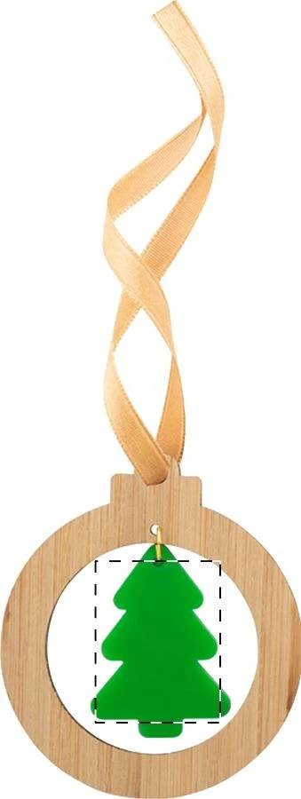 DoubleTree vianočná ozdoba, stromček – natural – tlačová plocha – Stred