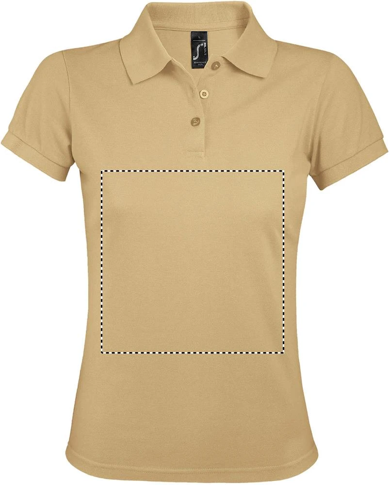 PRIME WOMEN POLO 200gr - Sol's – kelly green – tlačová plocha – Predná strana