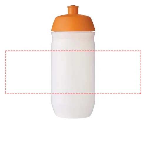 HydroFlex ™ Clear 500 ml športová fľaša – oranžová – tlačová plocha – Po obvode