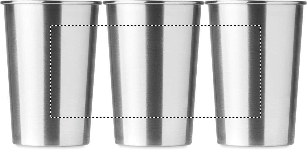 Hrnček z nerezovej ocele – matná stříbrná – tlačová plocha – Dookola (rotačná sieťotlač)