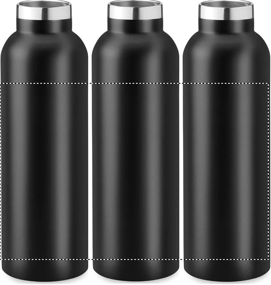 Dvojstenná fľaša 750ml – černá – tlačová plocha – 360 LASER