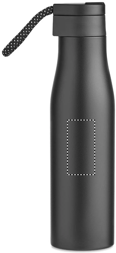 Dvojstenná fľaša 600ml – černá – tlačová plocha – Zadná strana