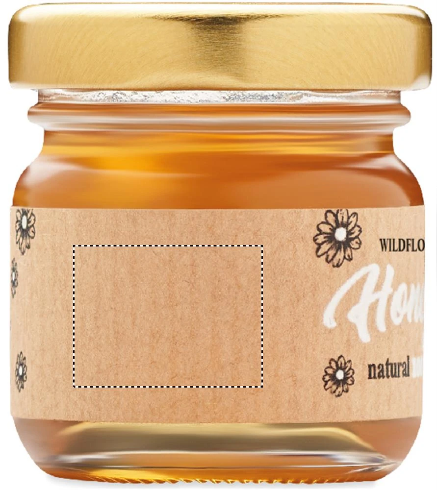 Pohár medu 50g – barva dřeva – tlačová plocha – LABEL