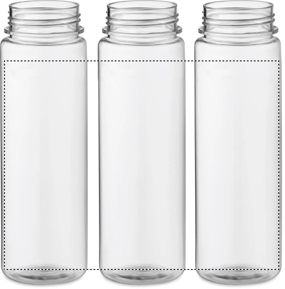 Fľaša RPET 650ml so slamkou – černá – tlačová plocha – Dookola 360°