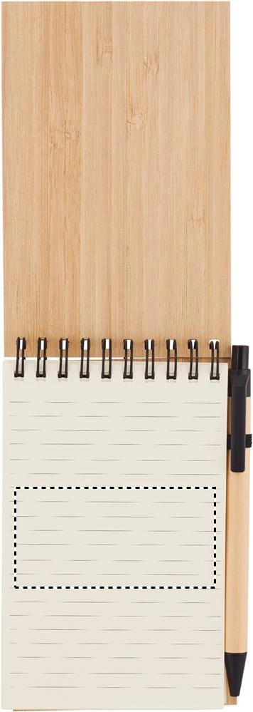 Poznámkový blok A6 v bambuse – černá – tlačová plocha – FIRST PAGE