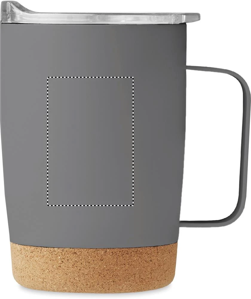 Dvojstenný hrnček 300 ml – šedá – tlačová plocha – RIGHT H PAD
