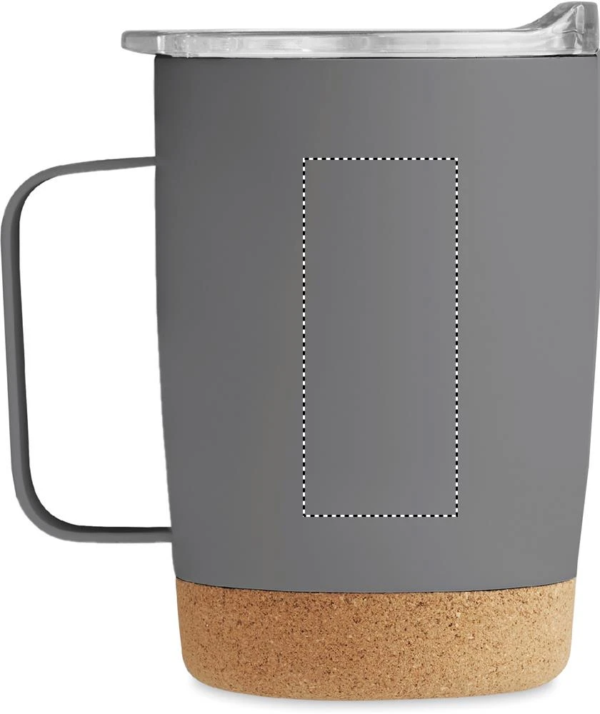 Dvojstenný hrnček 300 ml – šedá – tlačová plocha – LEFT H LASER