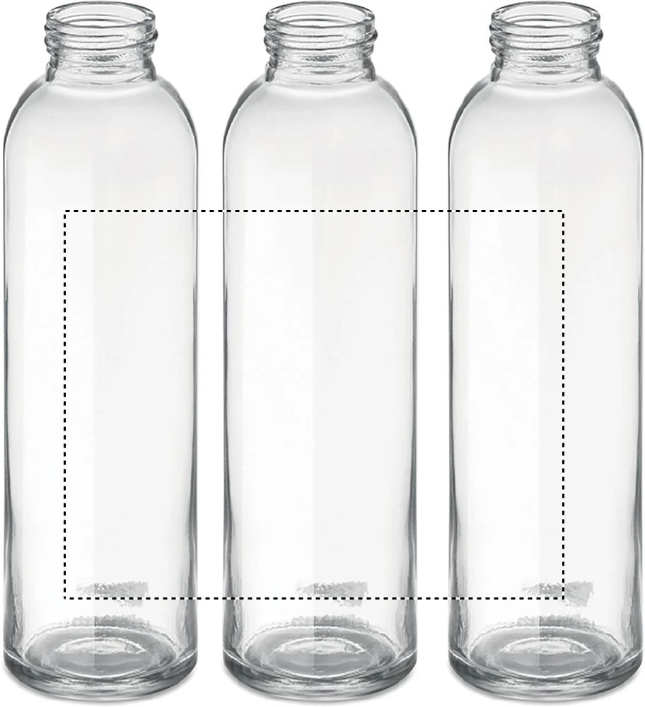 Sklenená 750 ml fľaša – černá – tlačová plocha – Dookola (rotačná sieťotlač)