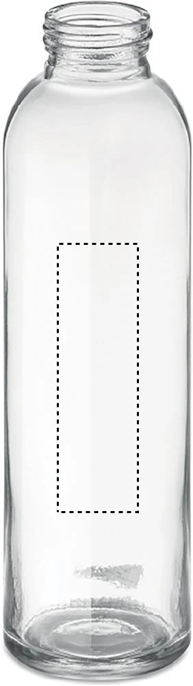 Sklenená 750 ml fľaša – černá – tlačová plocha – Predná strana