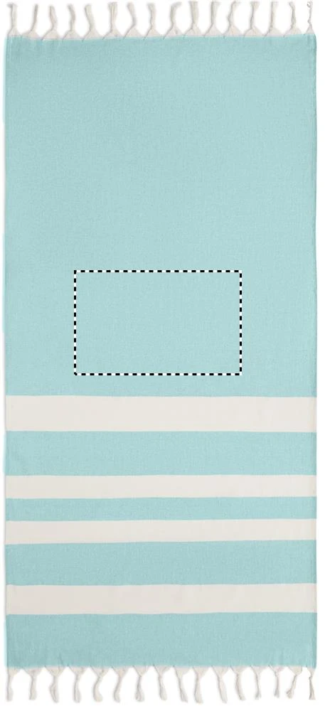 Uteráková deka Hammam 140 g – tyrkysová – tlačová plocha – TOWEL CENTER BACK