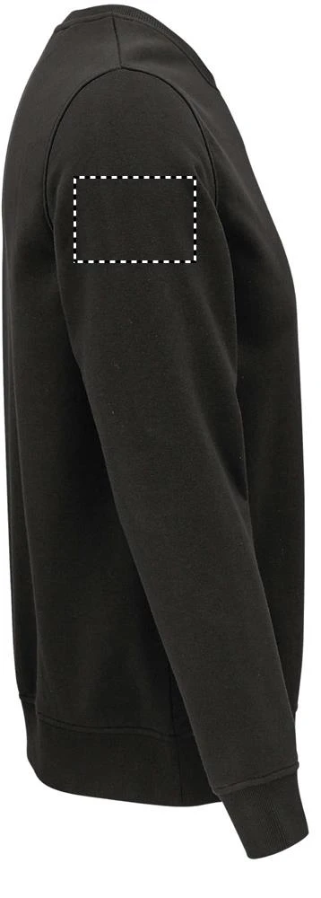 Mikina s okrúhlym výstrihom - Sol's – deep charcoal grey – tlačová plocha – Pravý rukáv