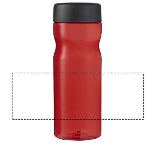 Športová fľaša H2O Active® Base Tritan™ s objemom 650 ml so skrutkovacím uzáverom – červená – tlačová plocha – Po obvode