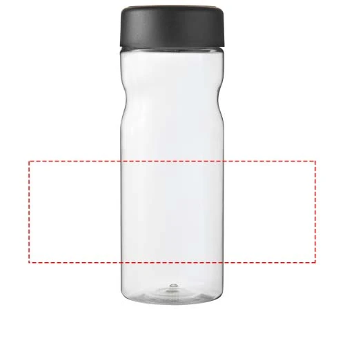 Športová fľaša H2O Active® Base Tritan™ s objemom 650 ml so skrutkovacím uzáverom – průhledná čirá – tlačová plocha – Po obvode