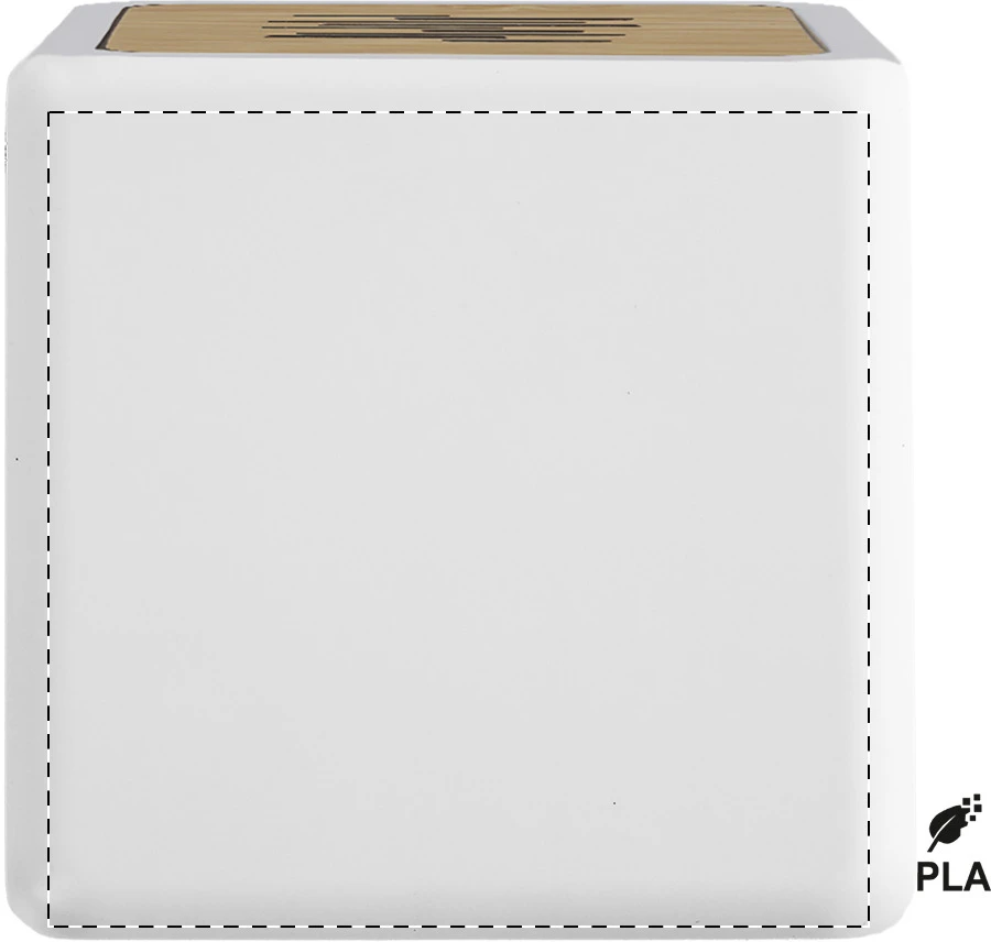 Aflia Bezdrôtový reproduktor PLA – white – tlačová plocha – Predná strana